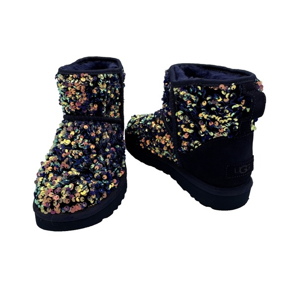 UGG Shoes - UGG CLASSIC MINI STELLAR SEQUIN BOOTS US 6 Medallion Purple Sparkle Bootie rare